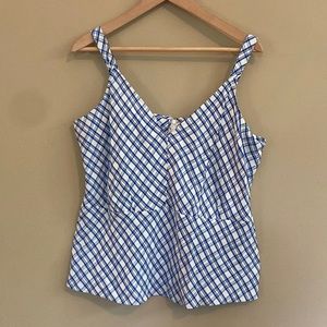 Lewit NWT Cream and Blue Tank Top